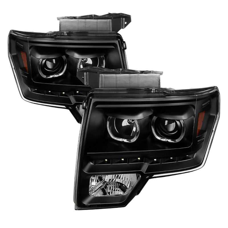 Spyder, 9032226 Xtune Ford F150 09-14 Projecteurs halogènes seulement LED Halo Noir PRO-JH-FF15009-CFB-BK